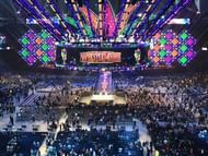 The WWE Wrestlemania 34 stage and ring, the Superdome New Orleans Louisiana.